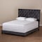 Baxton Studio Candace Luxe and Glamour Dark Grey Velvet Upholstered Queen Size Bed 149-8951 - alternate 8